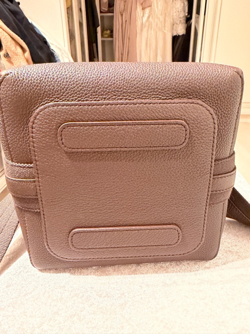 Loro Piana Dark Brown Small Bale Calf Leather Tote/Crossbody detachable wallet - Picture 7 of 13